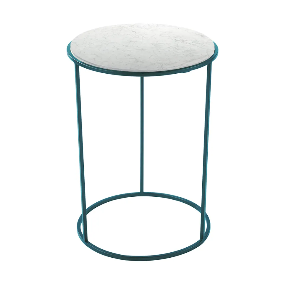 Modern Round Coffee Table in High Quality Metal and Marble - Raphael Viadurini