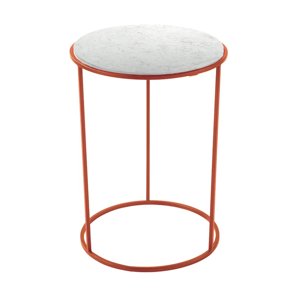 Modern Round Coffee Table in High Quality Metal and Marble - Raphael Viadurini
