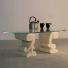 Opaque oak room with glass and design crystal Aracne-S Viadurini