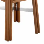 Outdoor Coffee Table in Natural or Black Wood, 2 Sizes - Suzana Viadurini