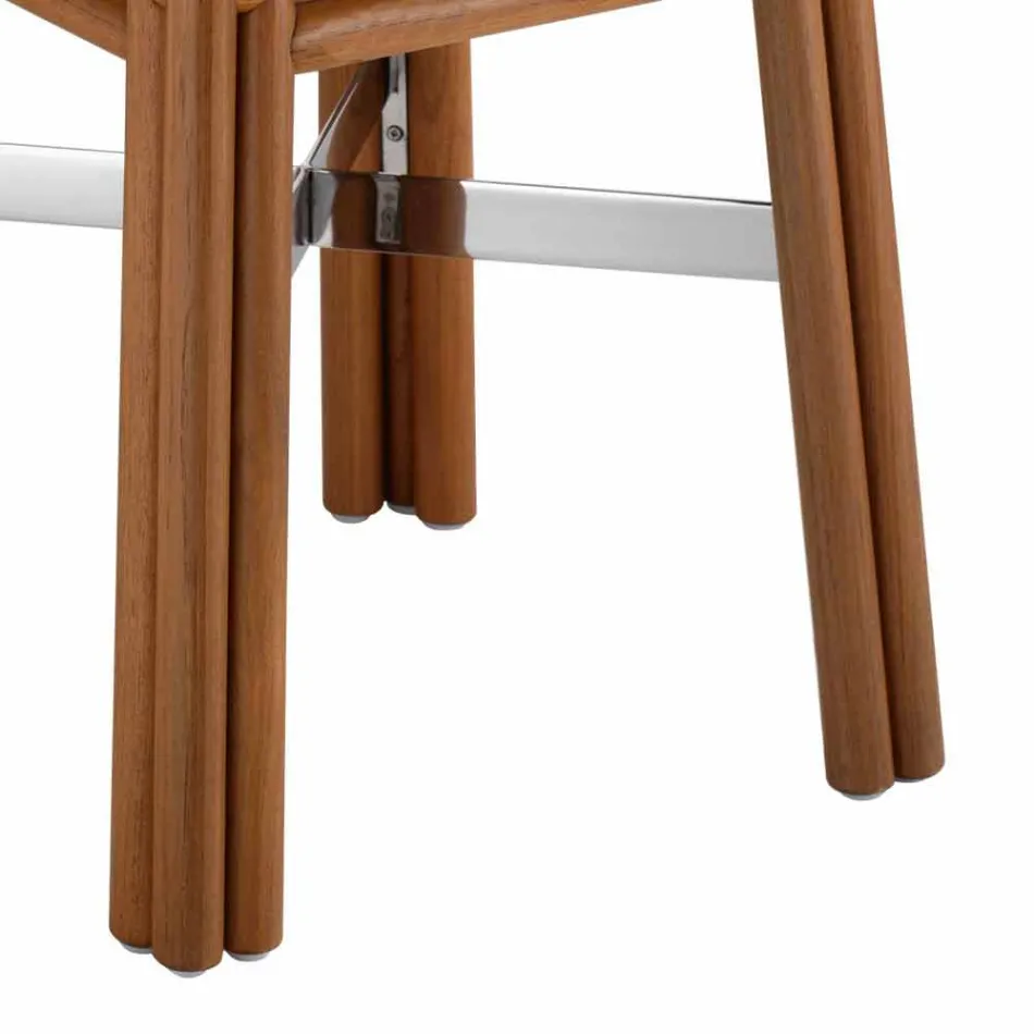 Outdoor Coffee Table in Natural or Black Wood, 2 Sizes - Suzana Viadurini