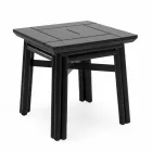 Outdoor Coffee Table in Natural or Black Wood, 2 Sizes - Suzana Viadurini