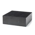 Square Coffee Table in Black Fossil Stone - Florida Viadurini