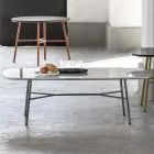 Rectangular Coffee Table with Marble Top Made in Italy - Makino Viadurini