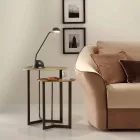 Round Coffee Table with Crystal Top Made in Italy - Indio Viadurini