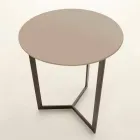 Round Coffee Table with Crystal Top Made in Italy - Indio Viadurini