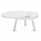 Round Design Coffee Table in Solid Wood and Metal - Salerno Viadurini