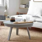 Round Design Coffee Table in Solid Wood and Metal - Salerno Viadurini