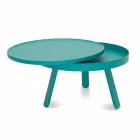 Round Design Coffee Table in Solid Wood and Metal - Salerno Viadurini
