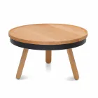 Round Design Coffee Table in Solid Wood and Metal - Salerno Viadurini