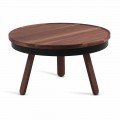 Round Design Coffee Table in Solid Wood and Metal - Salerno