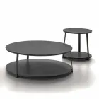 Round Coffee Table in Mdf with Metal Structure Made in Italy - Aloe Viadurini