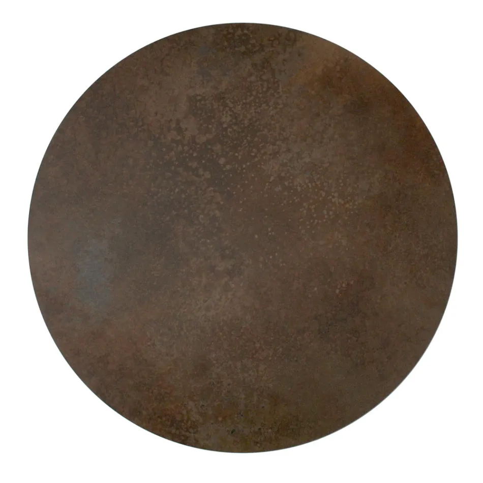 Round Coffee Table Made in Stoneware and Steel Made in Italy - Paini Viadurini