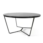 Round Coffee Table Made in Glass and Steel Made in Italy - Paini Viadurini