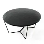 Round Coffee Table Made in Glass and Steel Made in Italy - Paini Viadurini