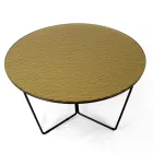 Round Coffee Table Made in Glass and Steel Made in Italy - Paini Viadurini