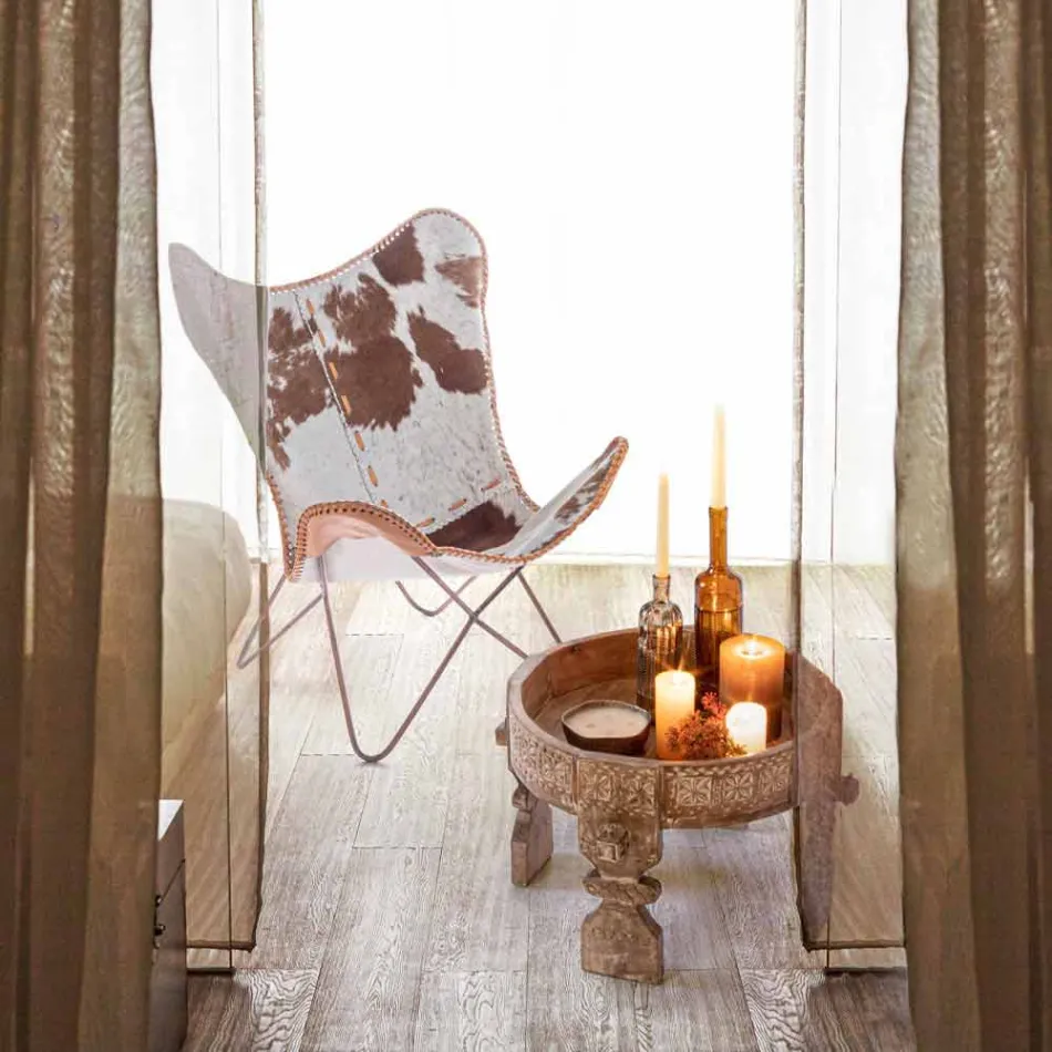 Homemotion Rustic Style Coffee Table in Mango Wood - Sania Viadurini