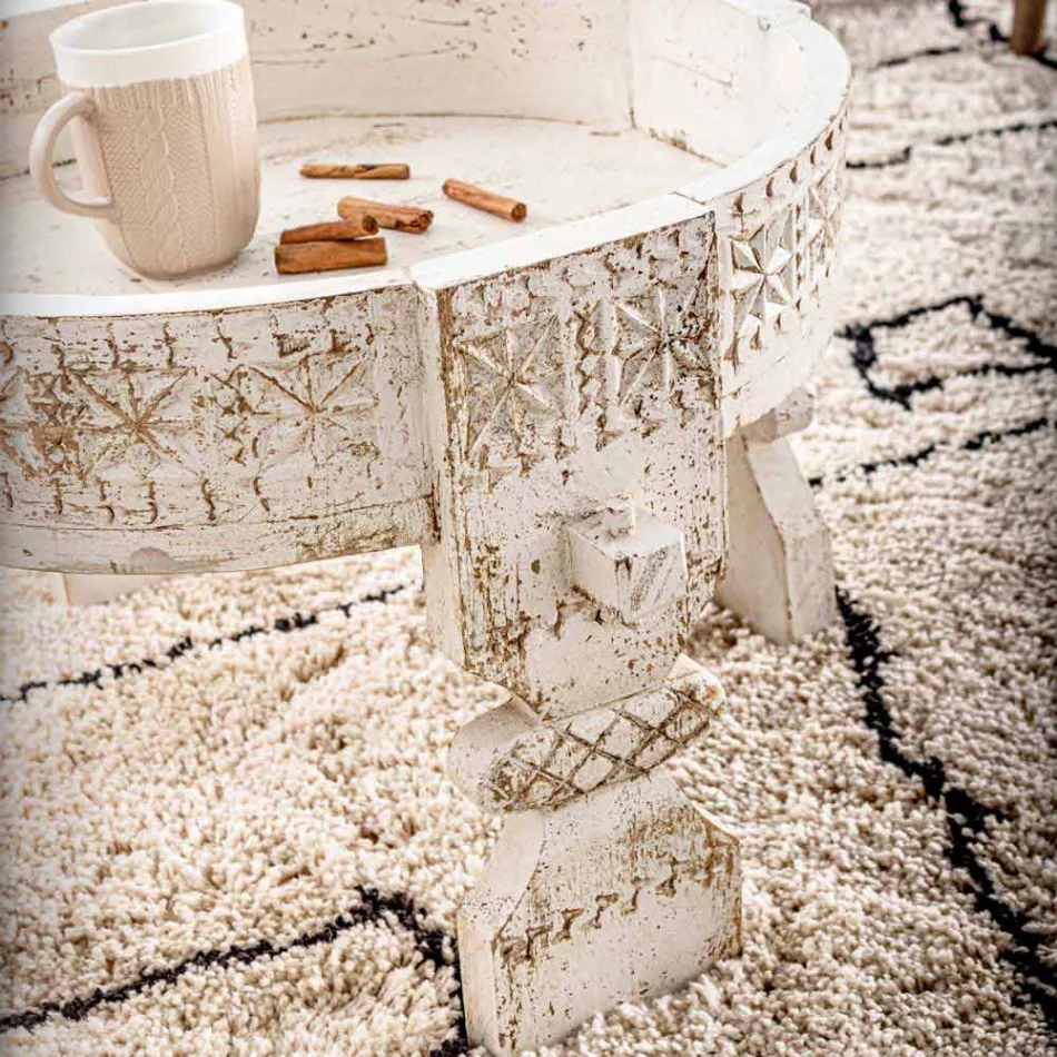 Homemotion Rustic Style Coffee Table in Mango Wood - Sania Viadurini