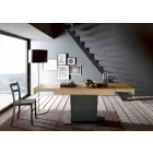 Transformable Coffee Table in Wood and Steel Made in Italy - Demetro Viadurini