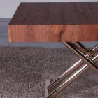 Transformable Coffee Table in Wood and Metal Made in Italy - Patroclus Viadurini