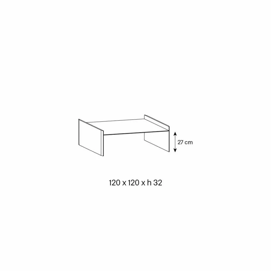 Extra-clear glass coffee table with bevel Made in Italy - Imperative Viadurini