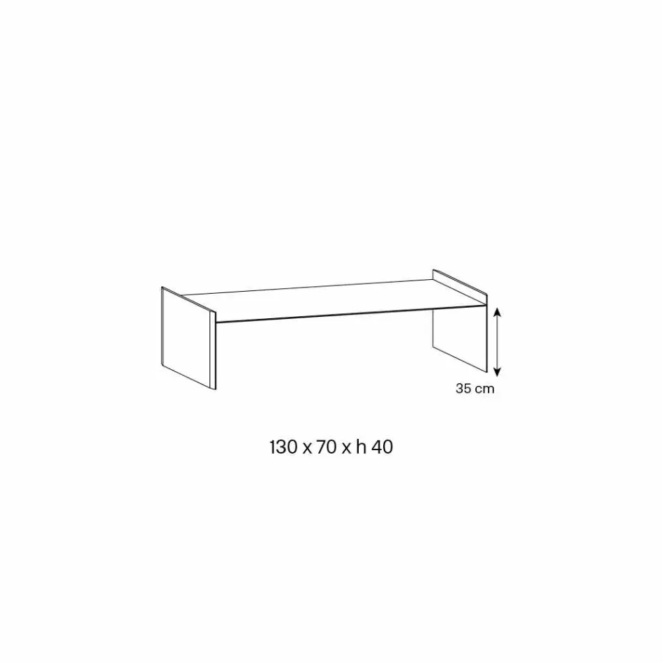 Extra-clear glass coffee table with bevel Made in Italy - Imperative Viadurini