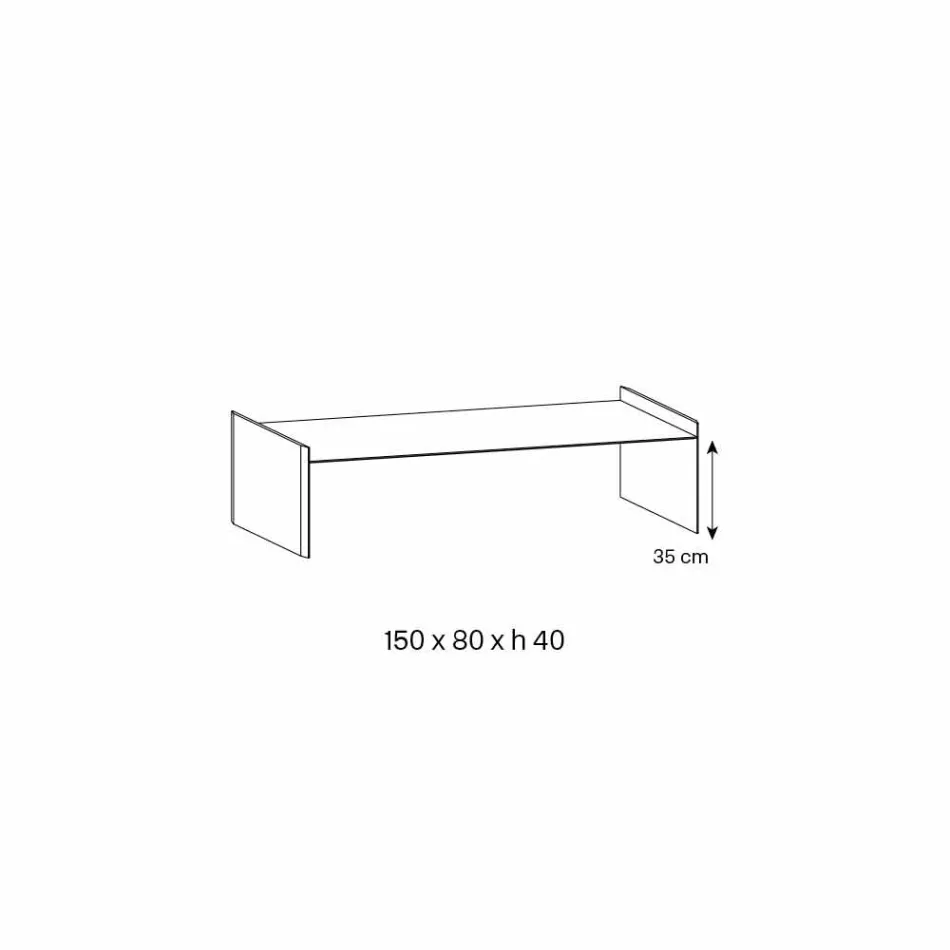 Extra-clear glass coffee table with bevel Made in Italy - Imperative Viadurini