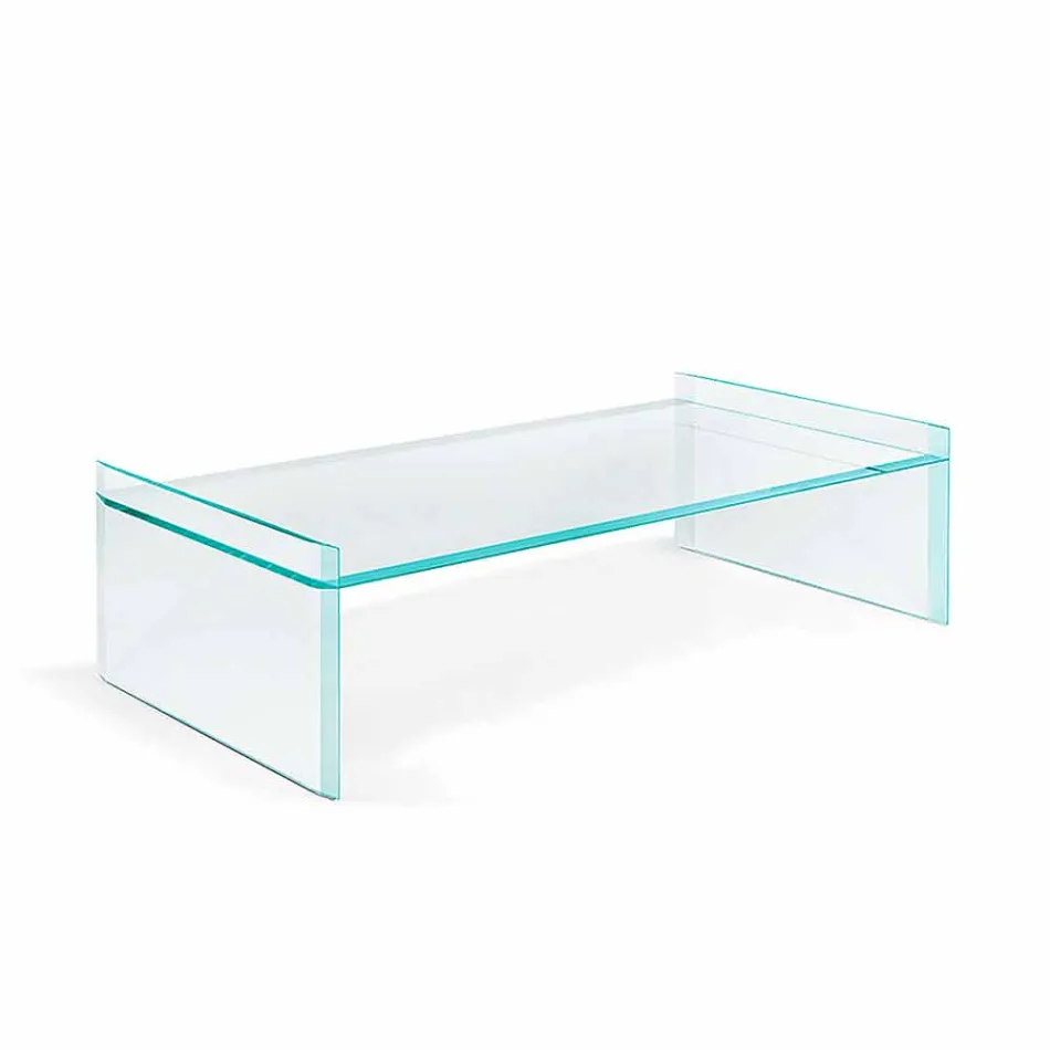 Extra-clear glass coffee table with bevel Made in Italy - Imperative Viadurini
