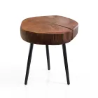 Living room coffee table with metal legs and solid wood top - Sardinia Viadurini