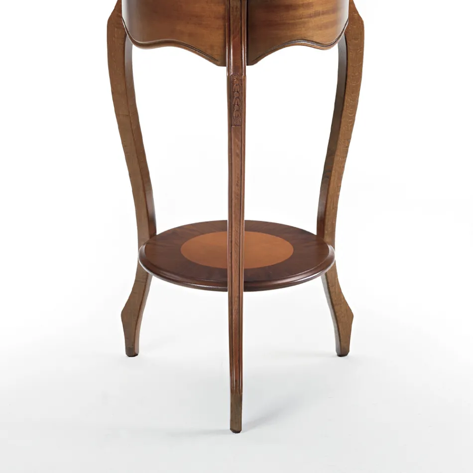 Living Room Coffee Table with Patinated Cherry Inlay Made in Italy - Irno Viadurini