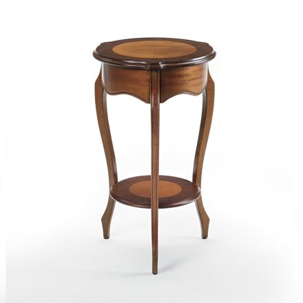 Living Room Coffee Table with Patinated Cherry Inlay Made in Italy - Irno Viadurini