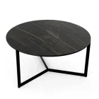 Coffee Table in Steel and Porcelain Stoneware Made in Italy - Aspira Viadurini
