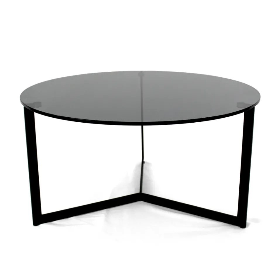 Coffee Table in Steel and Glass Made in Italy - Aspira Viadurini