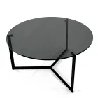 Coffee Table in Steel and Glass Made in Italy - Aspira Viadurini