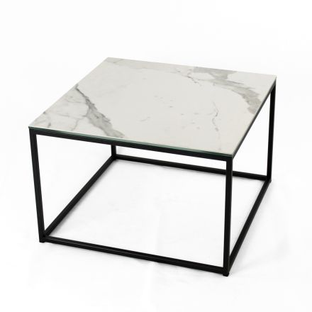 Stoneware and Steel Coffee Table Made in Italy - Birba Viadurini