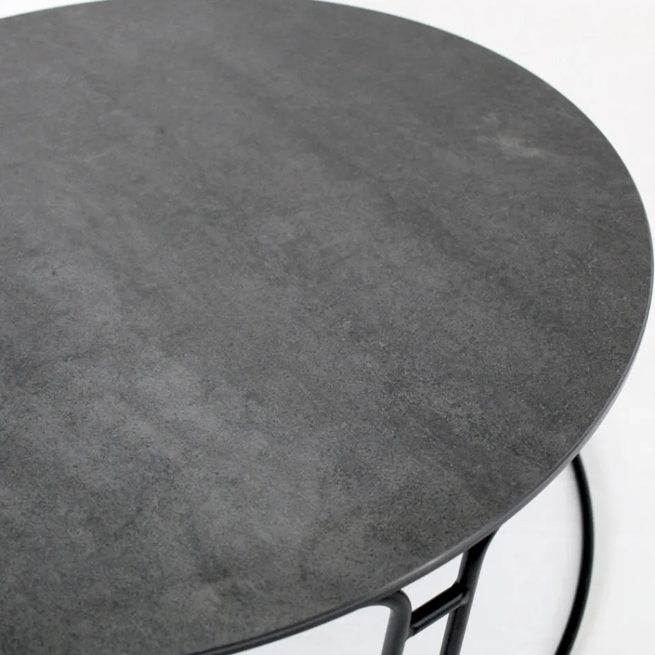 Coffee Table Round Top and Base Made in Italy - Tullia Viadurini