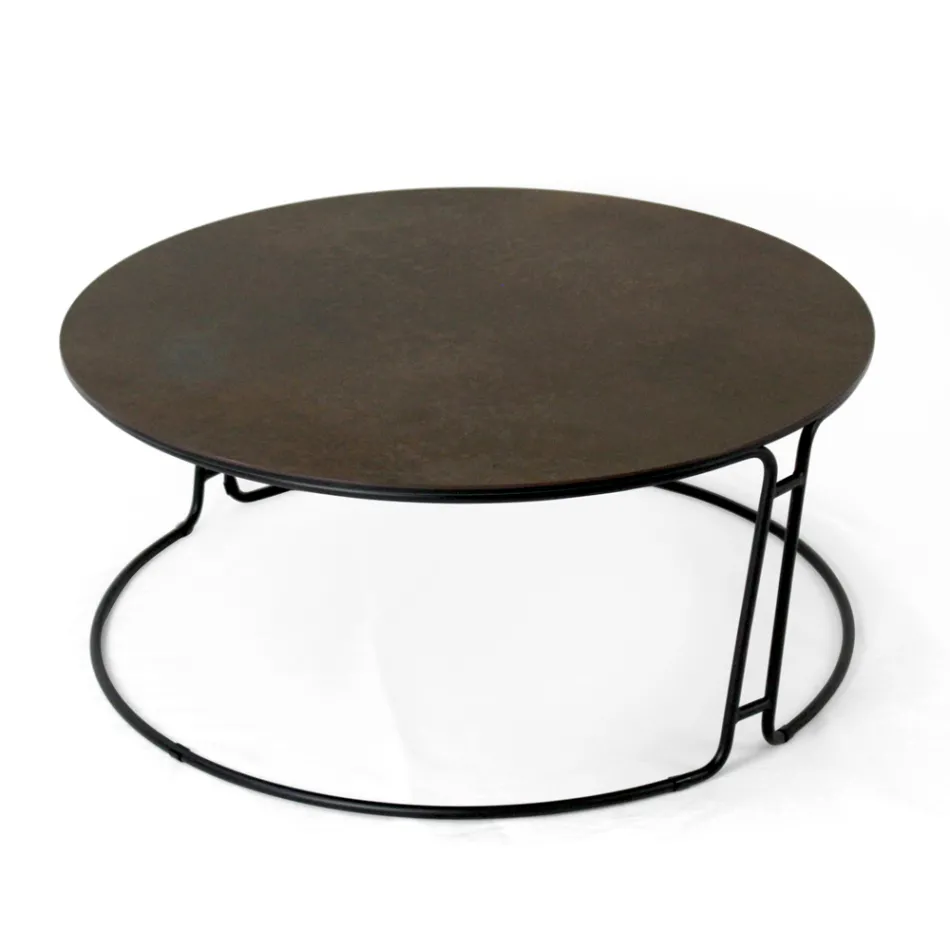 Coffee Table Round Top and Base Made in Italy - Tullia Viadurini