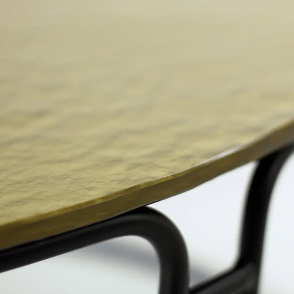 Coffee Table with Glass Top and Round Base Made in Italy - Tullia Viadurini