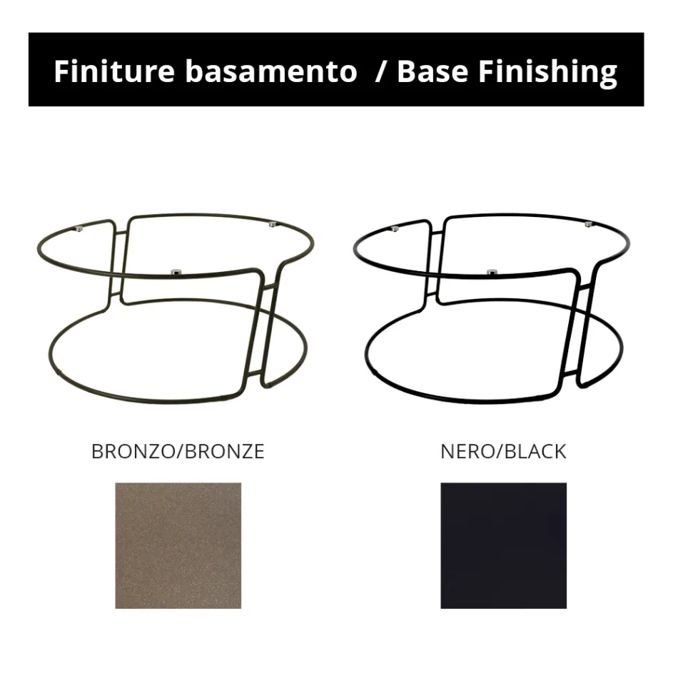 Coffee Table with Glass Top and Round Base Made in Italy - Tullia Viadurini