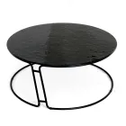 Coffee Table with Glass Top and Round Base Made in Italy - Tullia Viadurini