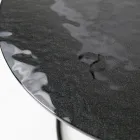 Coffee Table with Glass Top and Round Base Made in Italy - Tullia Viadurini