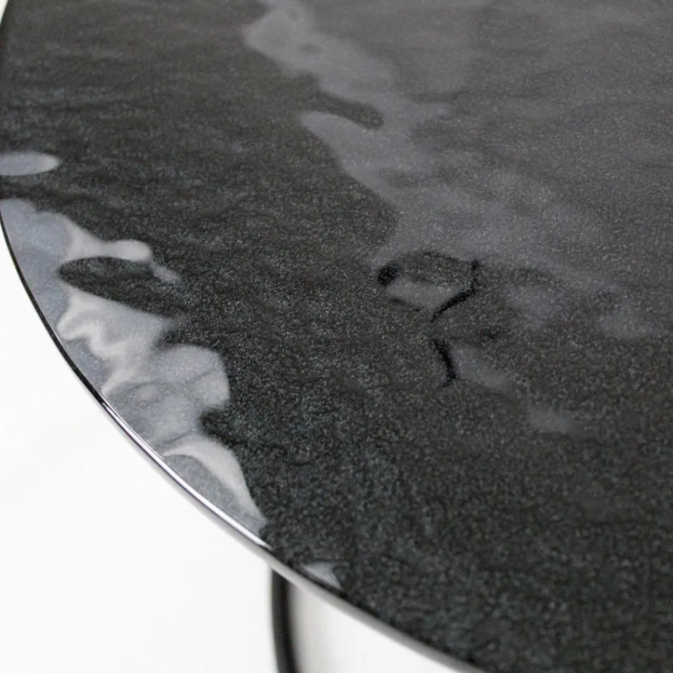 Coffee Table with Glass Top and Round Base Made in Italy - Tullia Viadurini