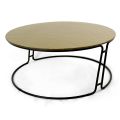 Coffee Table with Glass Top and Round Base Made in Italy - Tullia