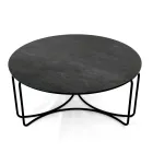 Round Coffee Table with 3 Crescent Base Made in Italy - Arepa Viadurini