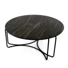 Round Coffee Table with 3 Crescent Base Made in Italy - Arepa Viadurini