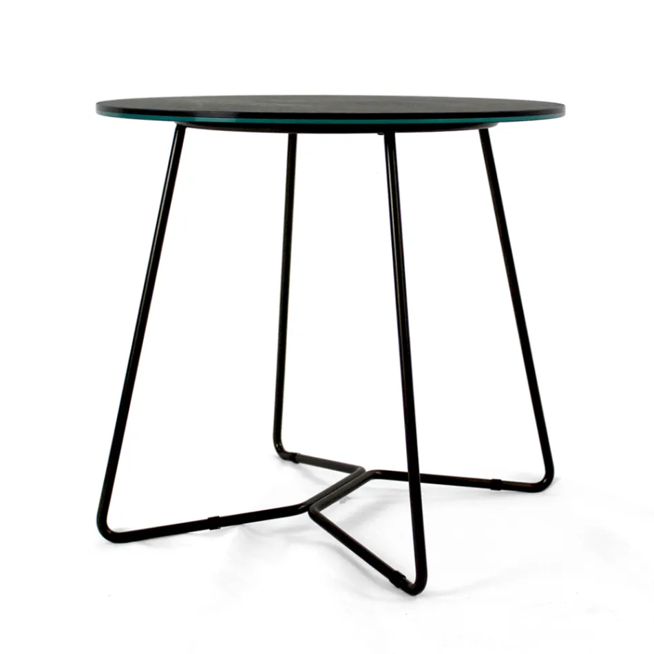 Round Coffee Table with Porcelain Stoneware Top Made in Italy - Paini Viadurini