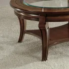 Round Living Room Coffee Table with Glass Top Made in Italy - Onatha Viadurini