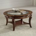 Round Living Room Coffee Table with Glass Top Made in Italy - Onatha