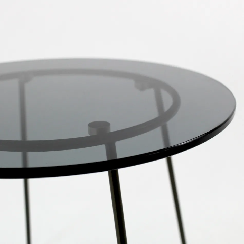 Round Coffee Table with Glass Top Made in Italy - Paini Viadurini
