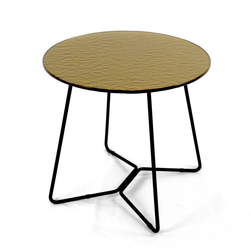 Round Coffee Table with Glass Top Made in Italy - Paini Viadurini